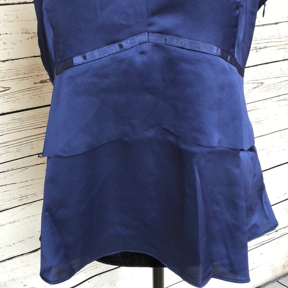 ⚡️NWT! Banana Republic blue satin ruffle top 12P - Picture 8 of 8